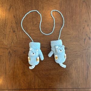 Etsy Needle point felt handmade blue Animal Mittens